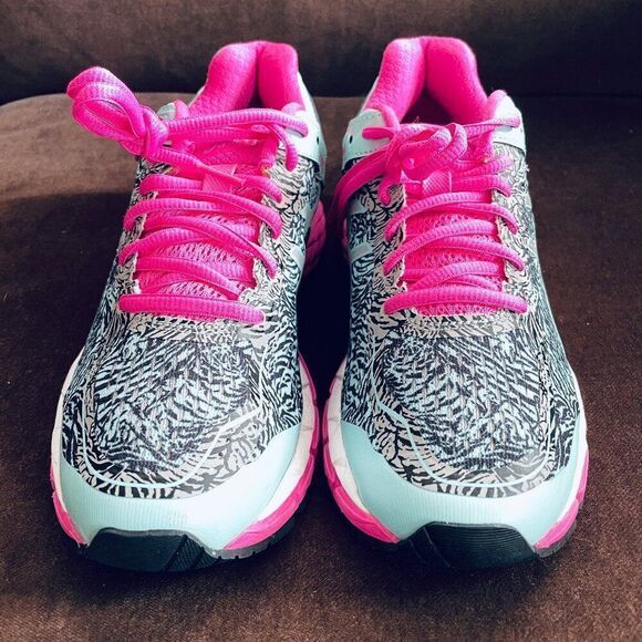 Excellent Asics GEL Kayano 22 Lite Show Glow Pink Light Blue Black Womens 9 US - Picture 2 of 14